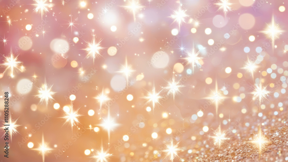 Soft sparkling background with blurred star-shaped glowing lights. The vivid bokeh stars and shimmering effect evoke elegance and festivity, suitable for holiday or party themes Soft sparkling background with blurred star-shaped glowing lights. The vivid bokeh stars and shimmering effect evoke elegance and festivity, suitable for holiday or party themes