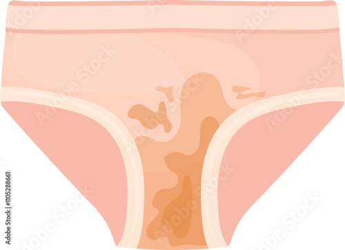 Dirty female panties. Stained underwear cartoon icon