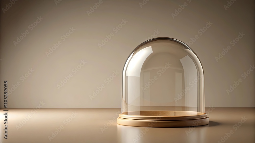Elegant Glass Cloche on Wooden Base, Perfect for Displaying Treasures or Protecting Delicate Items Elegant Glass Cloche on Wooden Base, Perfect for Displaying Treasures or Protecting Delicate Items