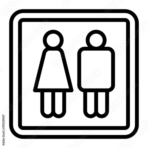 Restroom Sign Vector Line Icon Design