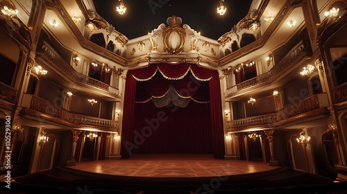A beautiful baroque opera house with interior