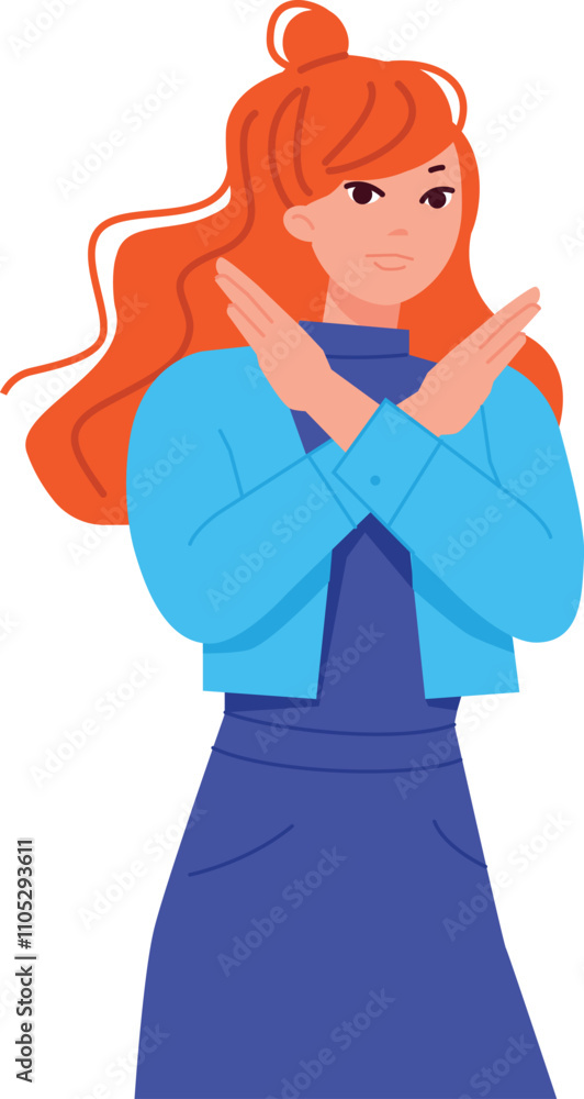 Disagree gesture. Woman show negative hands sign Disagree gesture. Woman show negative hands sign