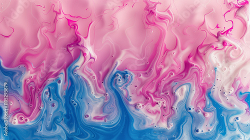 Abstract Pink and Blue Fluid Art with Swirling Patterns