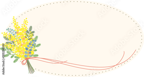 ミモザの花のベクター素材イラスト