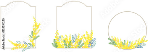 ミモザの花のベクター素材イラスト