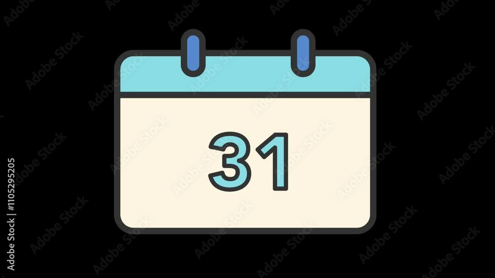 31 december to 1 january animated icon flat in transparent background 4k 31 december to 1 january animated icon flat in transparent background 4k
