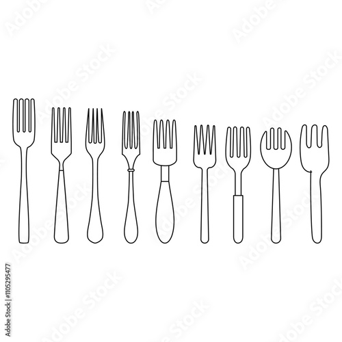Fork icon vector set. Cutlery illustration sign collection. Restaurant symbol. Food logo.