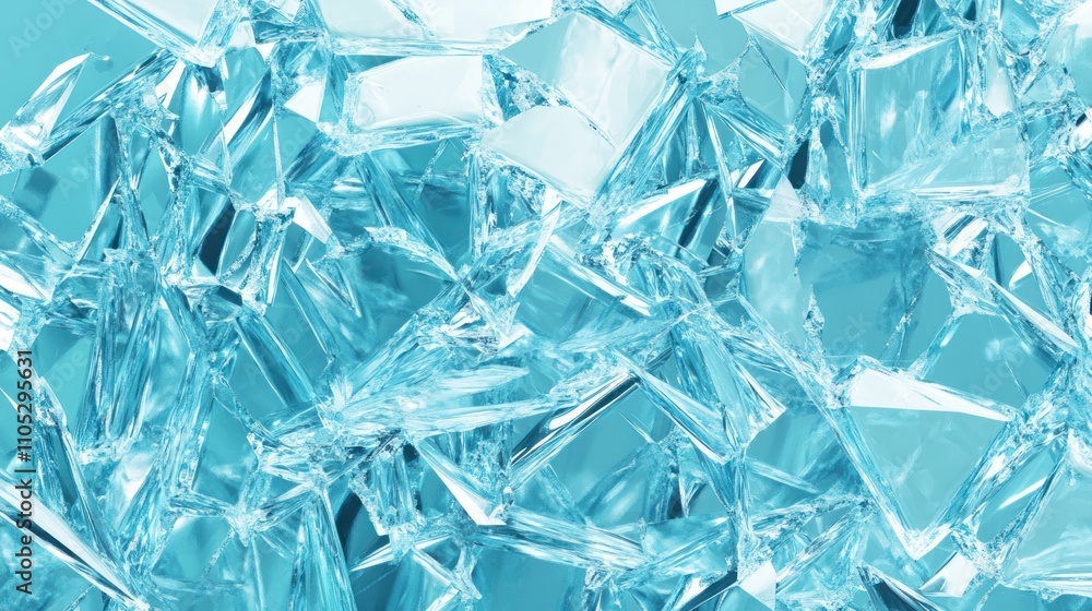 Shattered Ice Fragments Create Abstract Blue Texture Shattered Ice Fragments Create Abstract Blue Texture