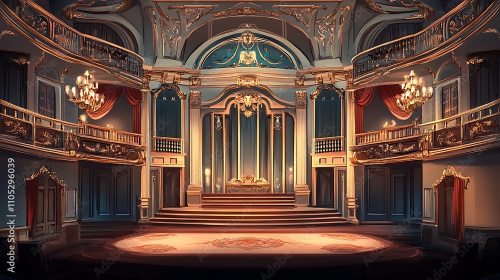 Fototapeta premium A beautiful baroque opera house with interior