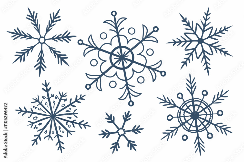 Fototapeta premium set of snowflakes
