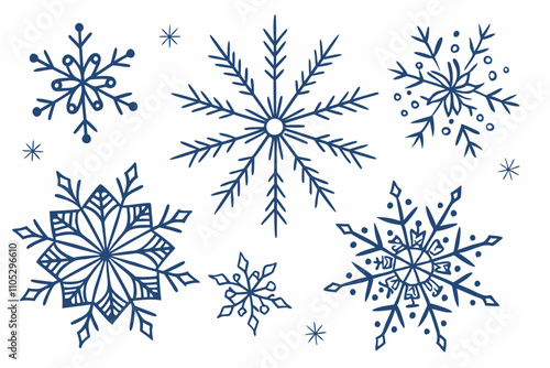 set of Christmas snowflakes