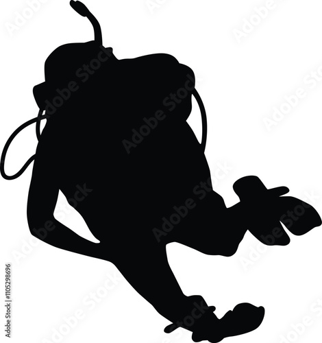 Scuba diving silhouette illustration