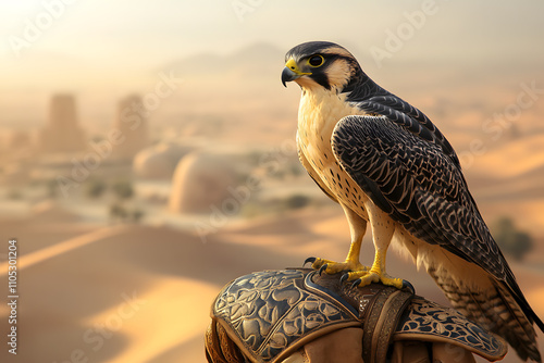 Majestic Falcon in the Arabian Desert photo