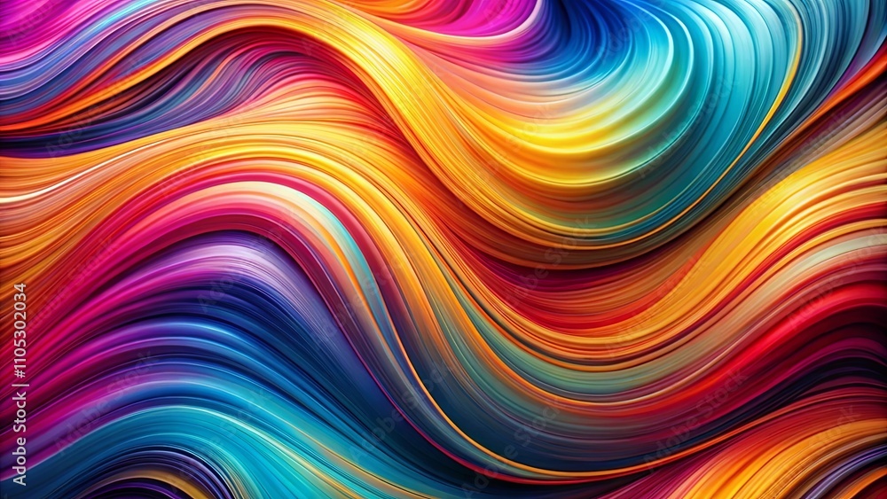 Abstract Colorful Swirling Waves, Vibrant Hues and Dynamic Motion Abstract Colorful Swirling Waves, Vibrant Hues and Dynamic Motion