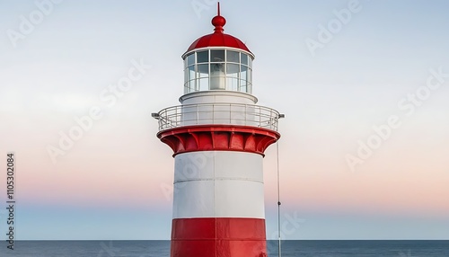 Perfect blend of ancient lighthouse's red and white color scheme with oceanic beauty