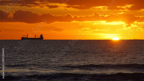 sunset on the sea