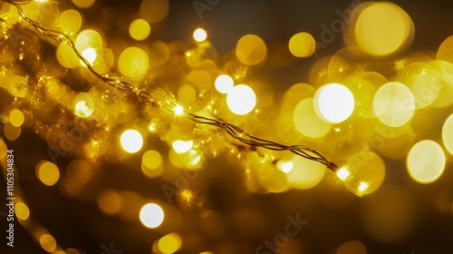 Wallpaper Mural Glowing string lights create bokeh effects with warm golden tone. Torontodigital.ca