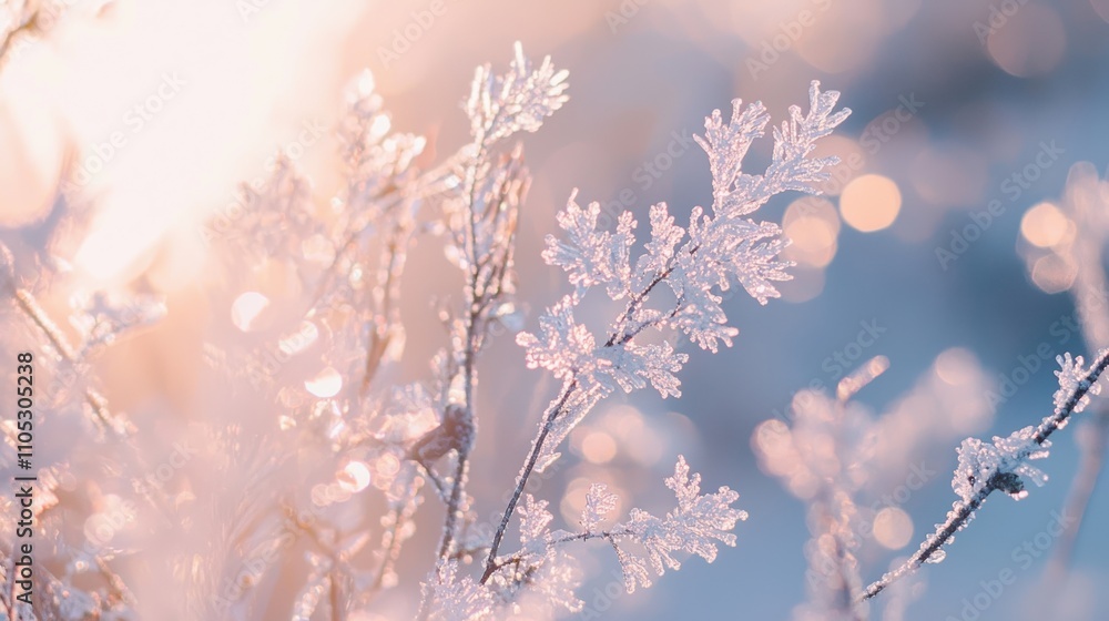 Frosty morning scene winter landscape nature photography soft light close-up serenity Frosty morning scene winter landscape nature photography soft light close-up serenity