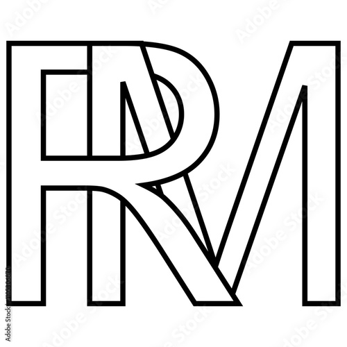 Logo sign rm mr icon double letters logotype r m photo