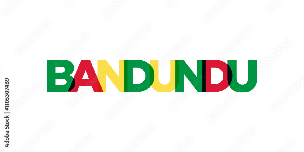 Bandundu in the Congo emblem. The design features a geometric style, vector illustration with bold typography in a modern font. The graphic slogan lettering. Bandundu in the Congo emblem. The design features a geometric style, vector illustration with bold typography in a modern font. The graphic slogan lettering.