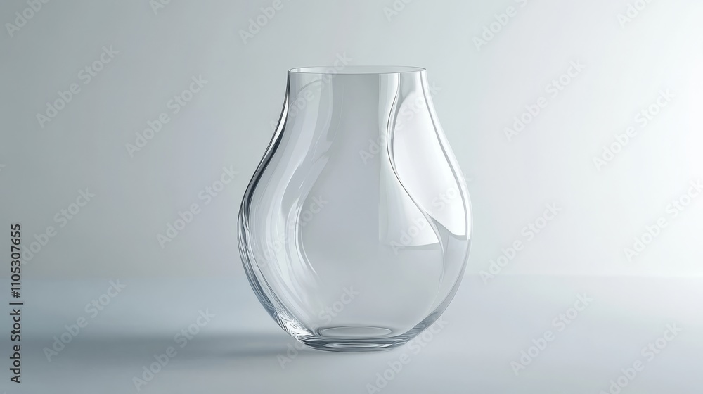 Modern Glass Vase on White Background for Home Decor Inspiration Generative AI Modern Glass Vase on White Background for Home Decor Inspiration Generative AI