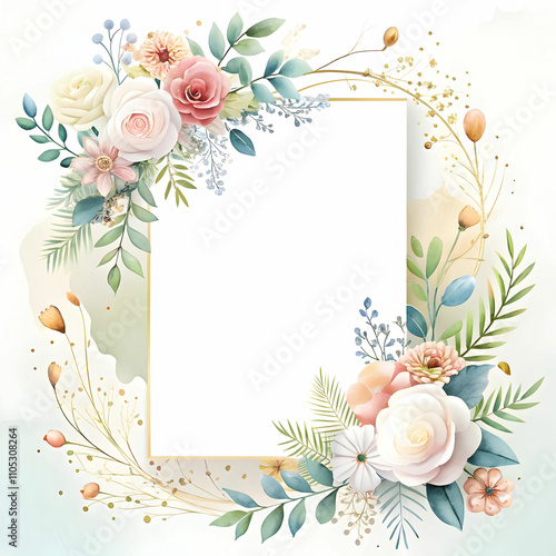 blank wedding card design on white background