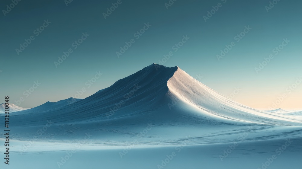 Serene snow-covered mountain peak under a clear blue sky, showcasing nature's beauty and tranquility in a minimalist landscape. Serene snow-covered mountain peak under a clear blue sky, showcasing nature's beauty and tranquility in a minimalist landscape.