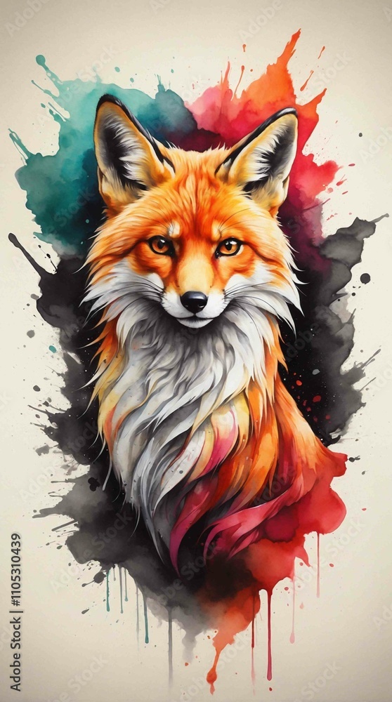 Obraz premium red fox cartoon