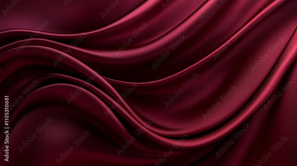 Fototapeta premium Sumptuous burgundy silk texture exudes elegance and luxury.