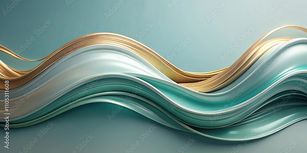 Abstract Teal and Gold Swirling Waves Design for Elegant Presentations Abstract Teal and Gold Swirling Waves Design for Elegant Presentations