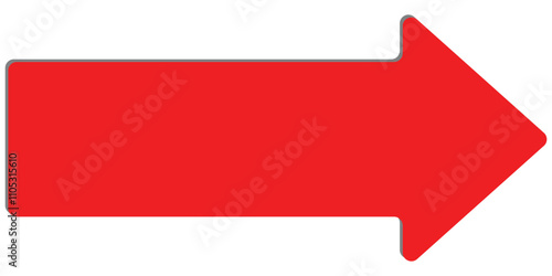 Long arrow icon. Right pointing arrow. Straight large solid long red arrow icon. vector illustration eps 10.