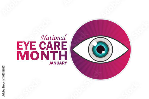 National Eye Care Month January wallpaper with shapes and typography, banner, card, poster, template. National Eye Care Month January, Modern background