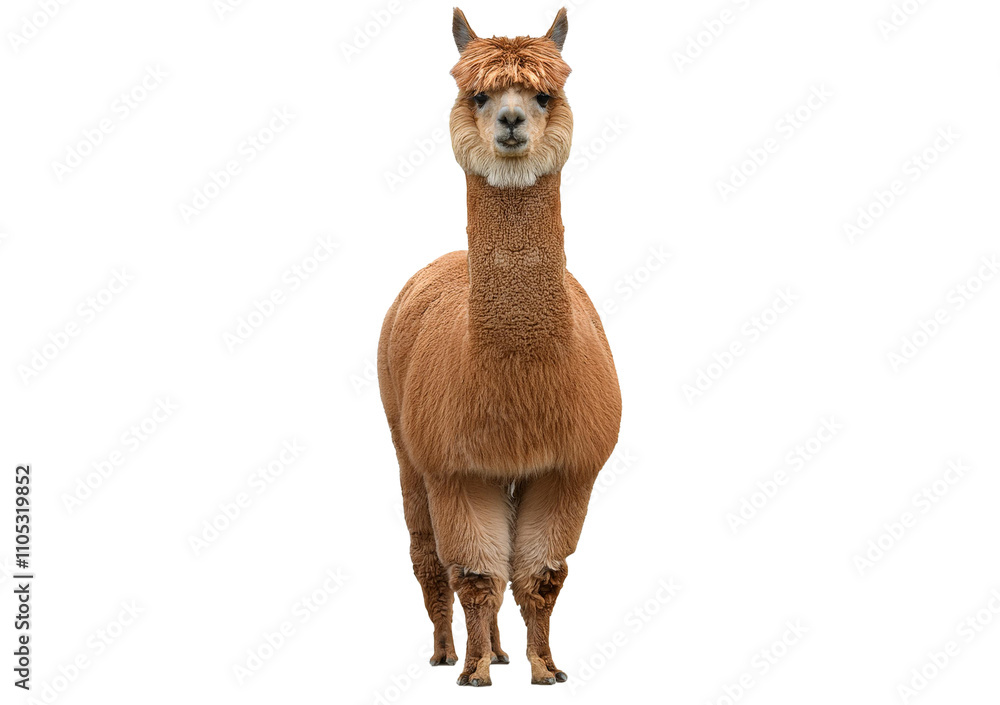 Alpaca isolated on a transparent or white background Alpaca isolated on a transparent or white background
