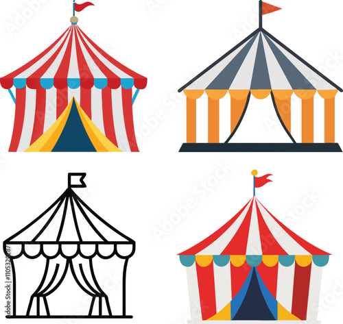 Set of circus tents