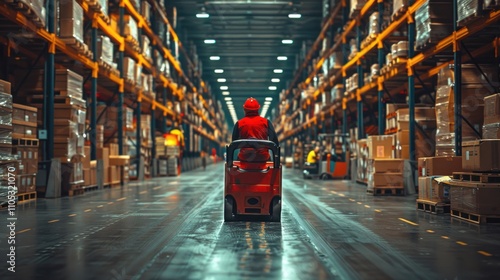 Picker packer using a pallet jack to move goods efficiently in a warehouse