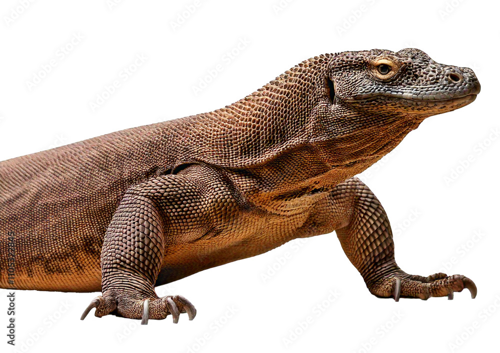 Obraz premium Komodo dragon isolated on a transparent or white background