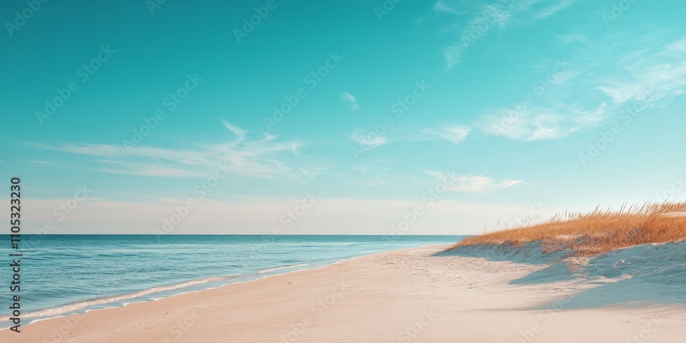 A captivating beach scene featuring a clear blue sky during autumn, showcasing the tranquil beauty of the beach while enjoying the serene vibes of the autumn season. A captivating beach scene featuring a clear blue sky during autumn, showcasing the tranquil beauty of the beach while enjoying the serene vibes of the autumn season.