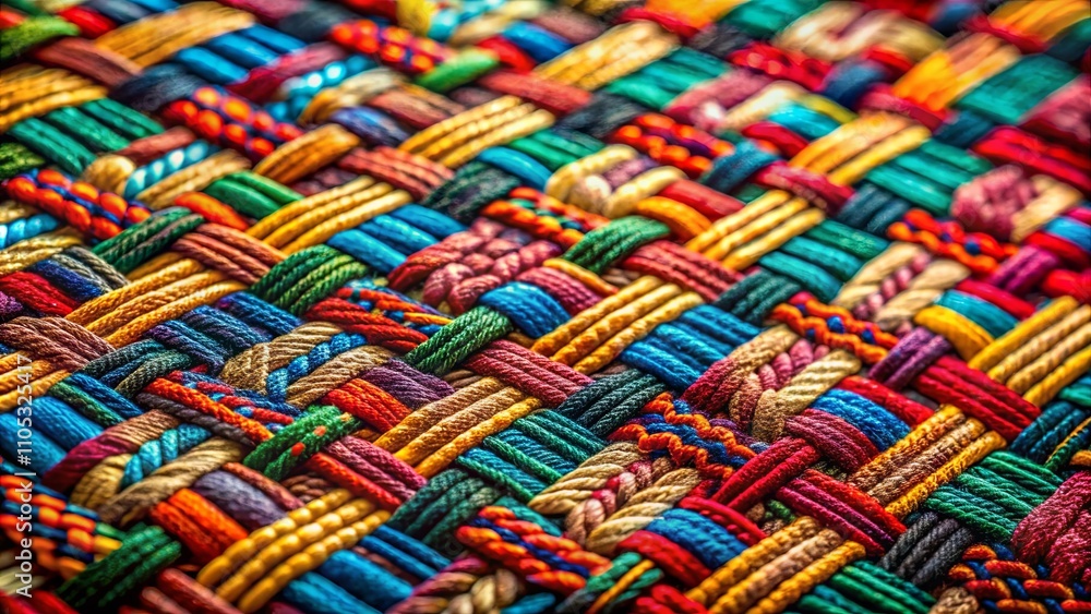 Intricate Colorful Woven Textile Background Featuring A Complex Intertwined Pattern Of Vibrant Threads Intricate Colorful Woven Textile Background Featuring A Complex Intertwined Pattern Of Vibrant Threads