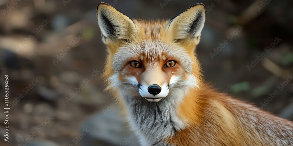 Obraz premium Close up view of a wild red fox Vulpes vulpes , showcasing the distinctive features and vibrant colors of the wild red fox in its natural habitat, emphasizing the beauty of the wild red fox.