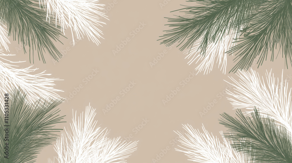 Rustic christmas frame with wreaths and pine branches in vector illustration Rustic christmas frame with wreaths and pine branches in vector illustration