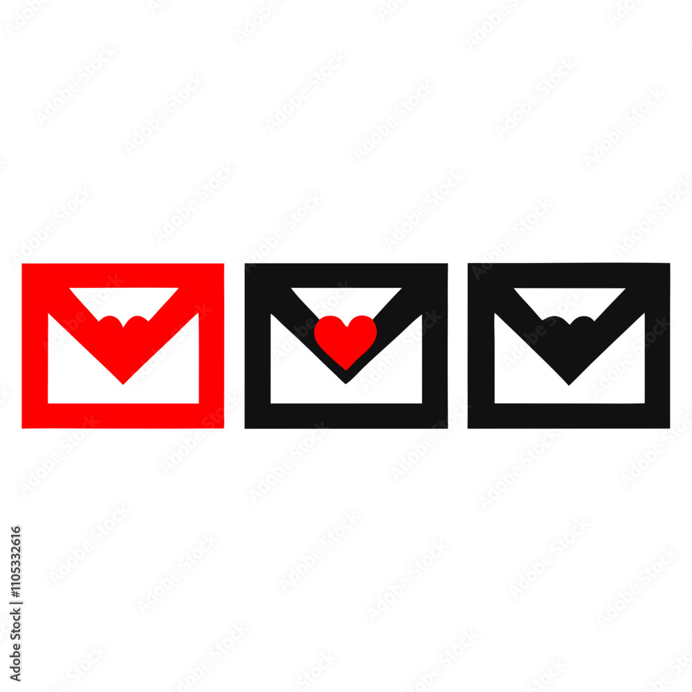 set of love letter line icon vector illustration isolated set of love letter line icon vector illustration isolated