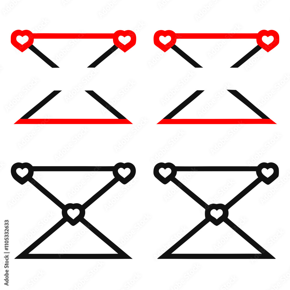 set of love letter line icon vector illustration isolated set of love letter line icon vector illustration isolated