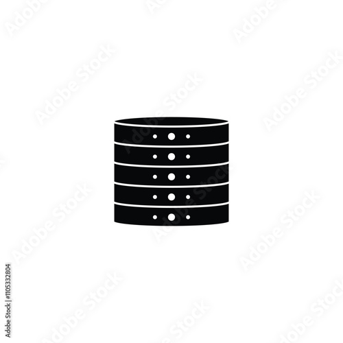 A clean vector storage icon, suitable for data management, cloud storage, technology apps, and digital organization projects