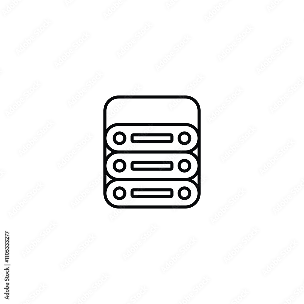 A clean vector storage icon, suitable for data management, cloud storage, technology apps, and digital organization projects A clean vector storage icon, suitable for data management, cloud storage, technology apps, and digital organization projects