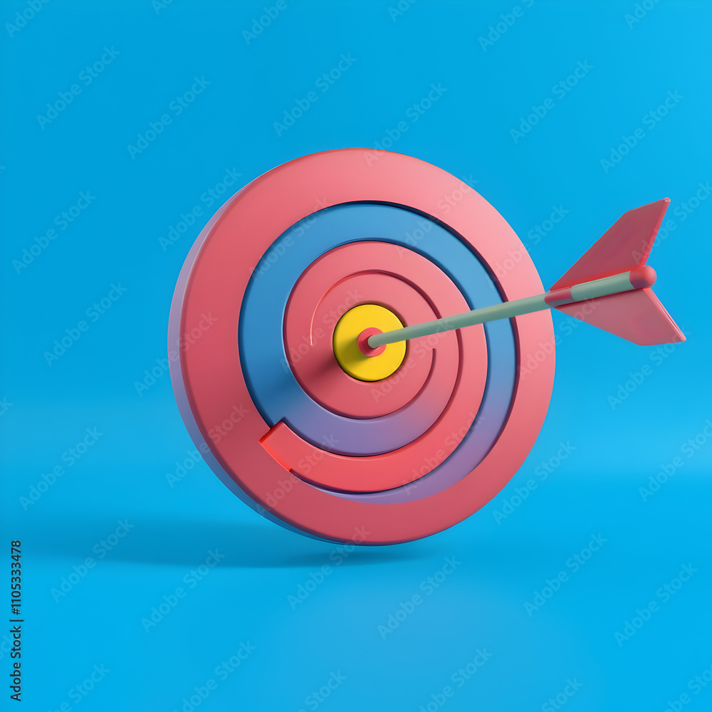 3d rendering of arrow hitting the target 3d rendering of arrow hitting the target