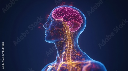 Infographic of the pathways involved in coordination and balance via the vestibular system.