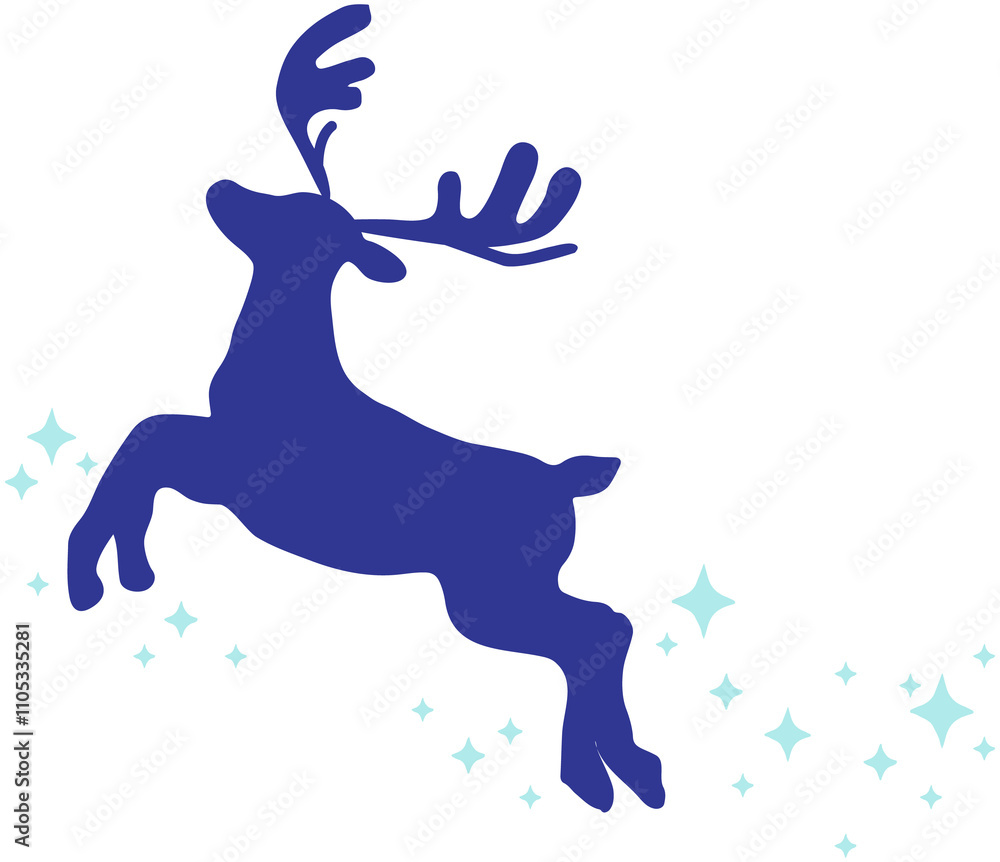Running Deer Icon. Jumping Elk Silhouette Running Deer Icon. Jumping Elk Silhouette