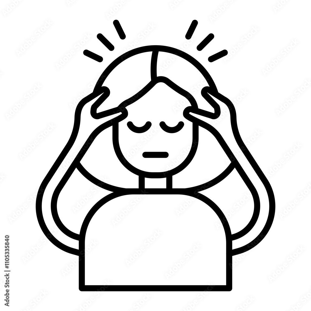 Obraz premium Anxiety Icon line icon