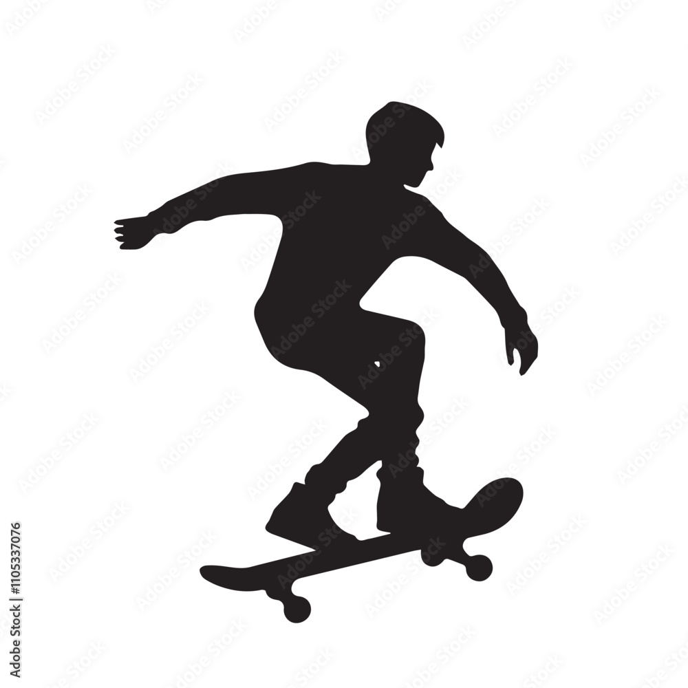 Skateboarder Silhouette vector design.Skaters silhouette vector design. Skateboarder Silhouette vector design.Skaters silhouette vector design.