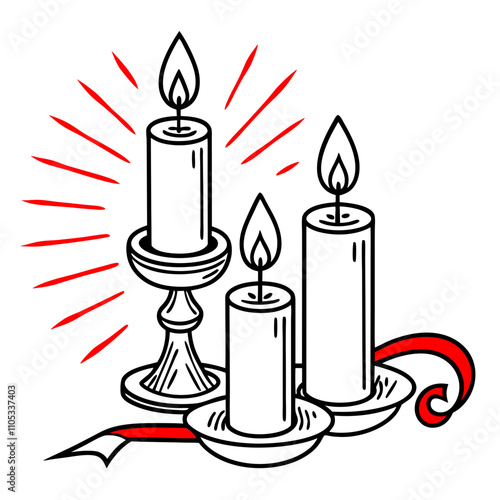 candles con linear logo isolated vector illustration 